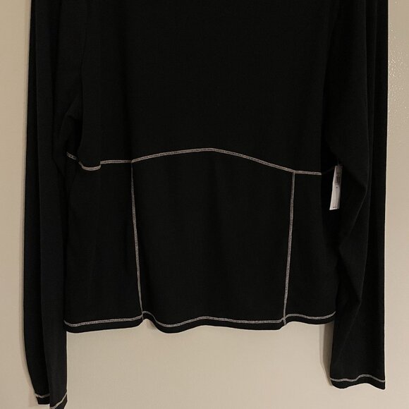Old Navy Women XXL Black Ribbed Go-Dry Long Sleeve UltraLite Mock-Neck Top NWT - Picture 3 of 11
